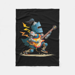 Awesome Guitar Knight in Mediaeval Style for Boys Fleece Blanket