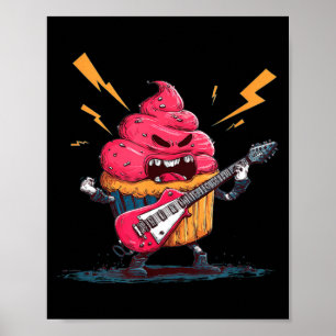 Awesome Guitar Muffin Costume for Cupcakes and Poster