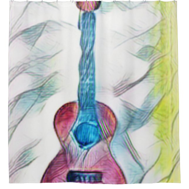 Awesome Guitar Shower Curtain (Front)
