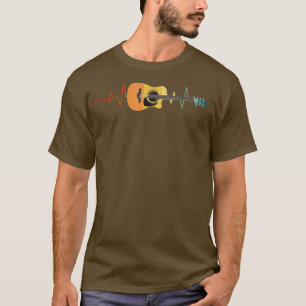 Awesome Guitar Vintage Heartbeat Musicians Musical T-Shirt