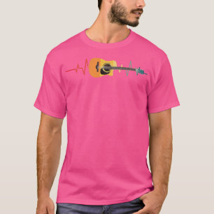 Awesome Guitar Vintage Heartbeat Musicians Musical T-Shirt