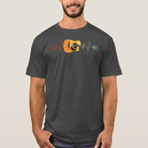 Awesome Guitar Vintage Heartbeat Musicians Musical T-Shirt