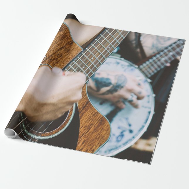 Awesome Guitar Wrapping Paper (Unrolled)