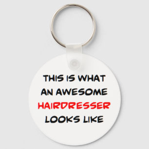 awesome hairdresser key ring