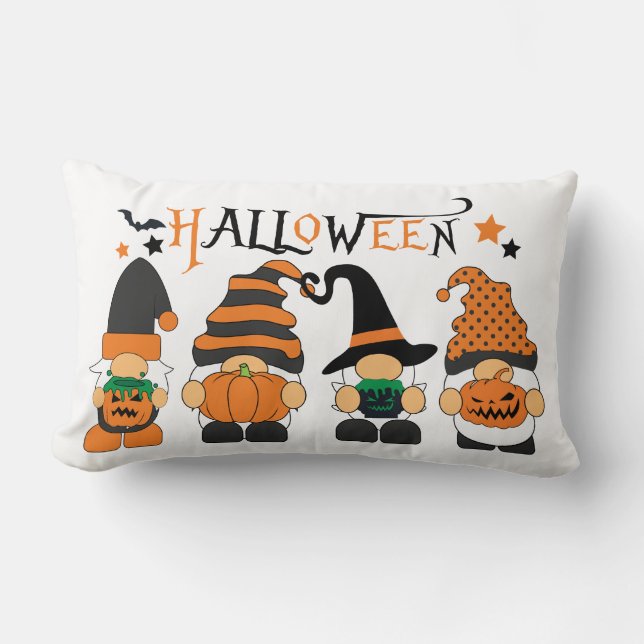 Awesome Halloween Gnomo Throw Pillow (Front)