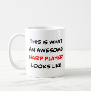 awesome harp player coffee mug