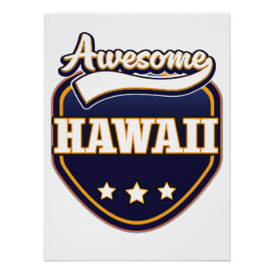 Awesome Hawaii sports logo Poster