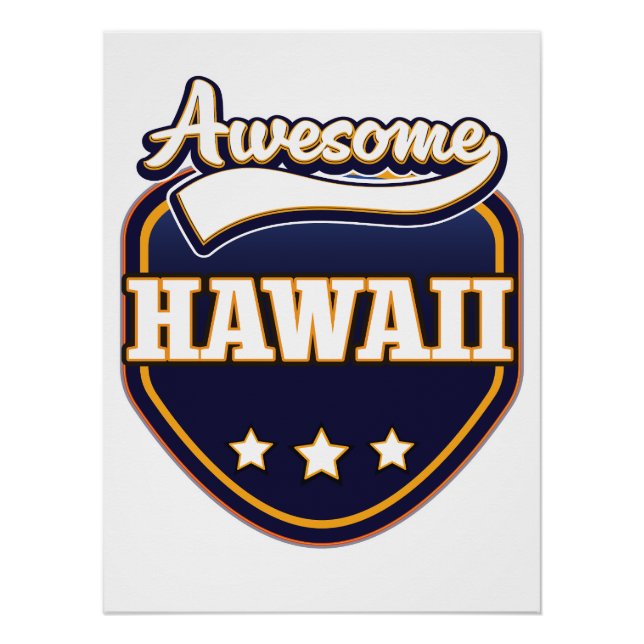 Awesome Hawaii sports logo Poster (Front)