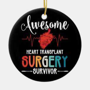 Awesome Heart Transplant Surgery Survivor Ceramic Tree Decoration
