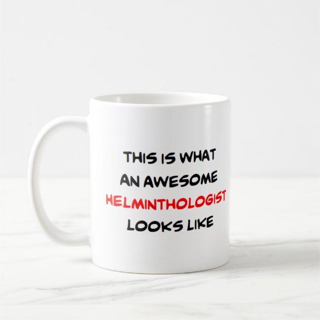 awesome helminthologist coffee mug (Left)