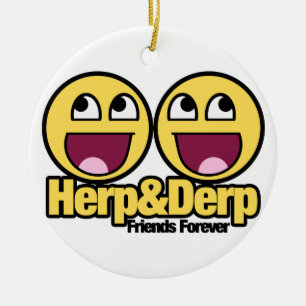 Awesome Herp and Derp Ceramic Tree Decoration