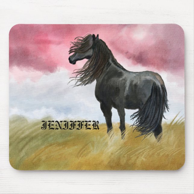 Awesome Horse Watercolor Mouse Mat (Front)