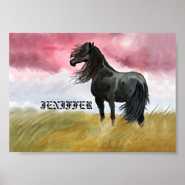 Awesome Horse Watercolor Poster (Front)