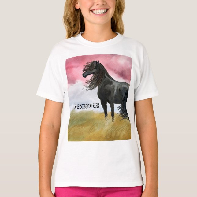 Awesome Horse Watercolor T-Shirt (Front)