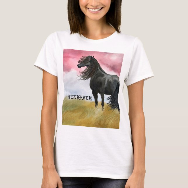 Awesome Horse Watercolor T-Shirt (Front)