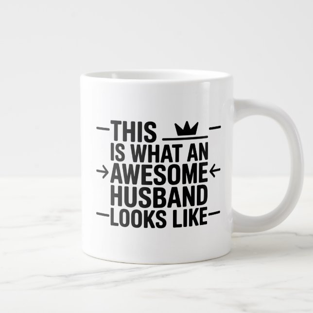 Awesome Husband Graphic Typography Large Coffee Mug (Right)
