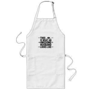 Awesome Husband Graphic Typography Long Apron