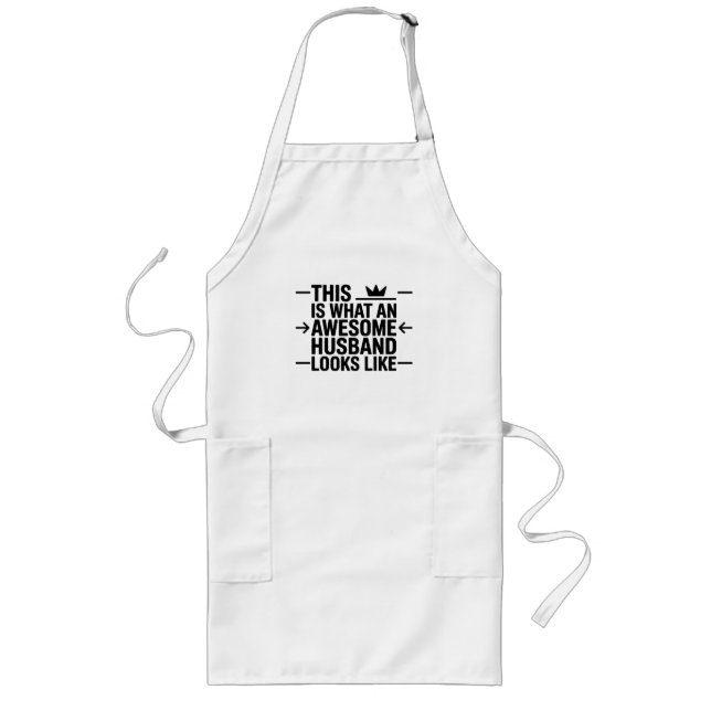 Awesome Husband Graphic Typography Long Apron (Front)