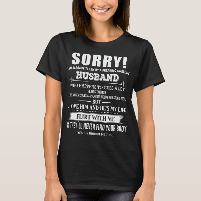 Awesome Husband He has Tattoos T-Shirt (Front)