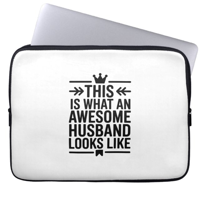 Awesome Husband Minimal Typography Laptop Sleeve (Front)
