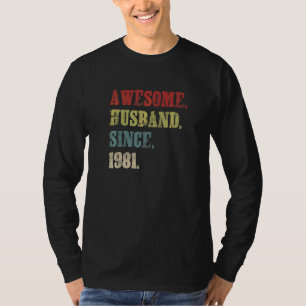 Awesome Husband Since 1981 41 Wedding Aniversary T-Shirt