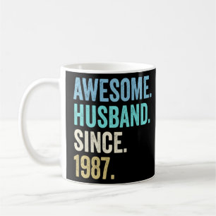 Awesome Husband Since 1987 35th Wedding Anniversar Coffee Mug