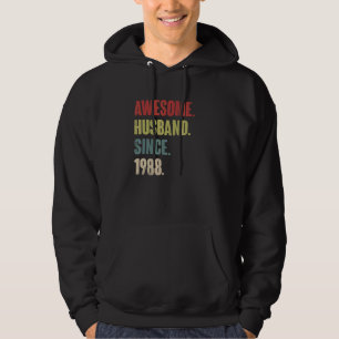 Awesome Husband Since 1988 34 Wedding Aniversary Hoodie