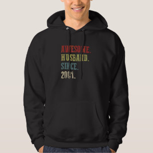 Awesome Husband Since 2001 21 Wedding Aniversary Hoodie