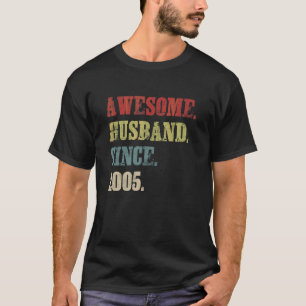 Awesome Husband Since 2005 17 Wedding Aniversary T-Shirt