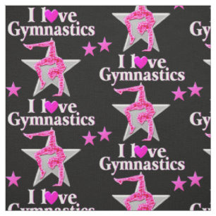 AWESOME I LOVE GYMNASTICS DESIGN FABRIC