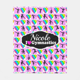 AWESOME I LOVE GYMNASTICS DESIGN FLEECE BLANKET