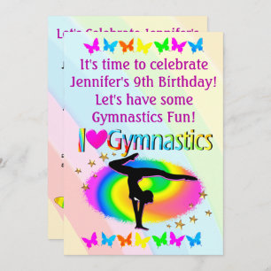 AWESOME I LOVE GYMNASTICS INVITATIONS
