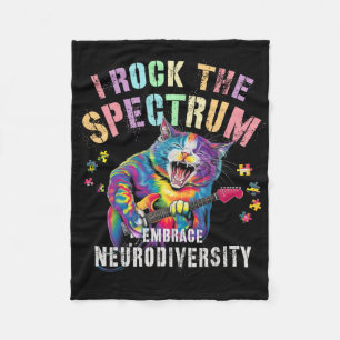 Awesome I Rock The Spectrum Autism Mother Motivate Fleece Blanket