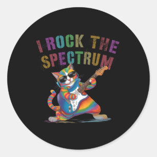 Awesome I Rock The Spectrum Autism Mum Dad Motivat Classic Round Sticker