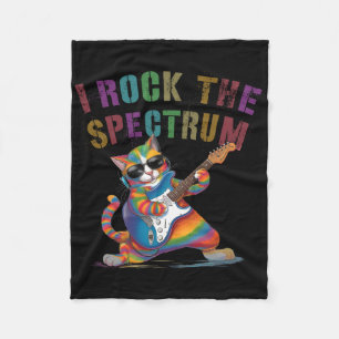 Awesome I Rock The Spectrum Autism Mum Dad Motivat Fleece Blanket