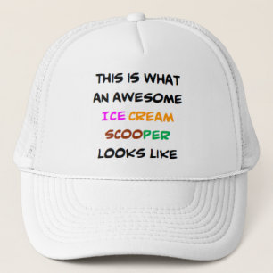 awesome ice cream scooper ceramic ornament trucker hat