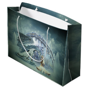 Awesome ice dragon large gift bag