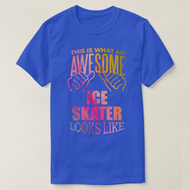 Awesome Ice Skating Gift Design in Watercolor T-Shirt (Design Front)