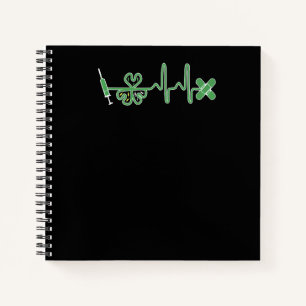Awesome Irish Nurse St Patrick S Day Heartbeat Notebook