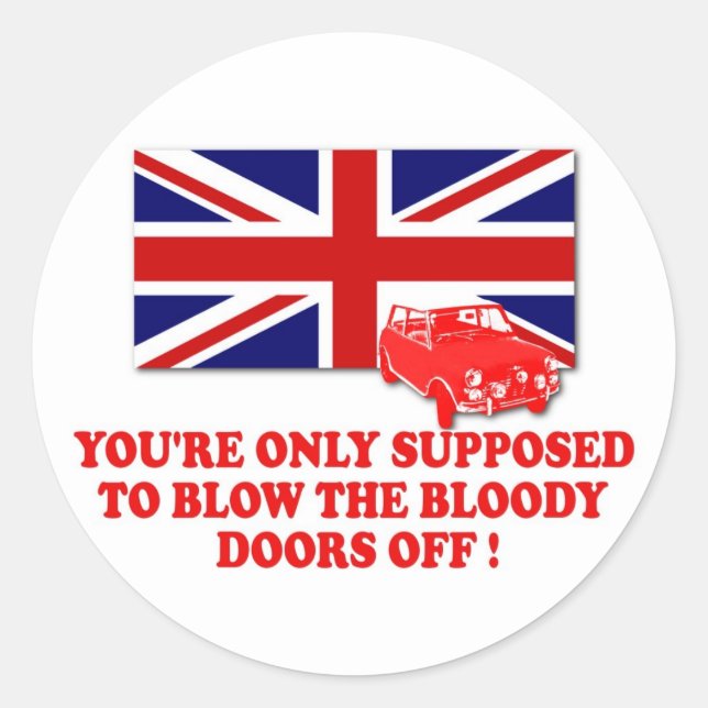 Awesome Italian Job Union Jack Classic Round Sticker (Front)