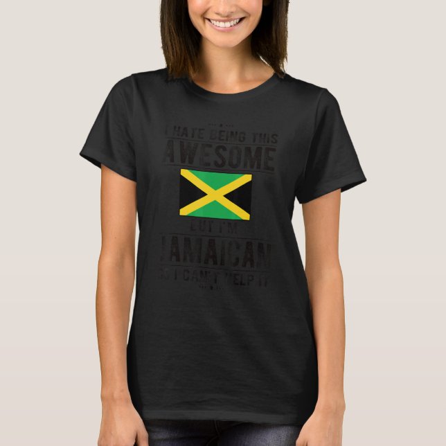 Awesome Jamaican Flag Jamaica Jamaican Roots T-Shirt (Front)