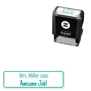 Awesome Job! and Teacher's Name Text Template Self-inking Stamp