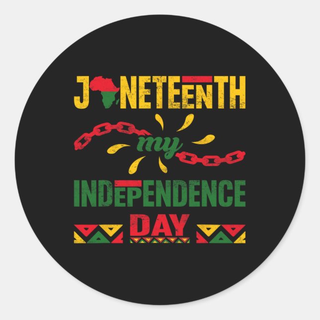 Awesome Juneteenth Independence Black Pride Africa Classic Round Sticker (Front)