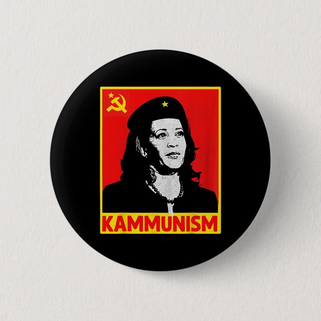 Awesome Kamala Harris Kammunism Communism Harris W 6 Cm Round Badge (Front)