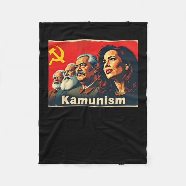 Awesome Kamunism Comrade Commie La Harris 2024  Fleece Blanket (Front)