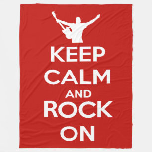 Awesome Keep Calm and Rock on Fleece Blanket