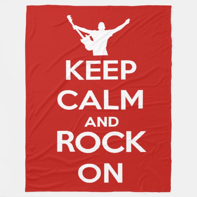 Awesome Keep Calm and Rock on Fleece Blanket (Front)