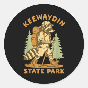 Awesome Keewaydin State Park, Ny Hiking Racoon Hik Classic Round Sticker