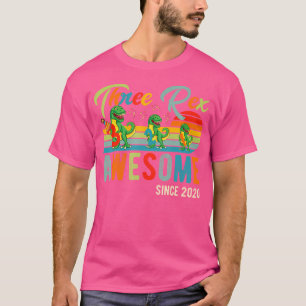 Awesome Kids Three Rex Dinosaur 3Rd Birthday Dino T-Shirt