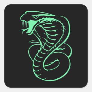 Awesome King Cobra Snake Square Sticker